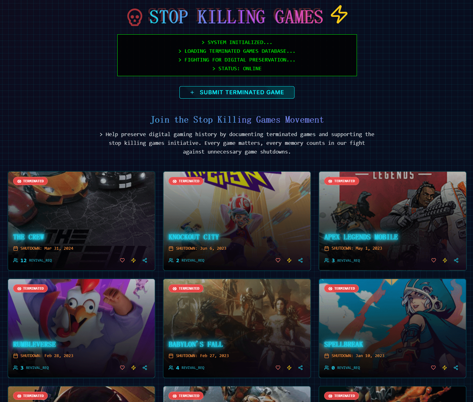 Stop Killing Games Save Our Games